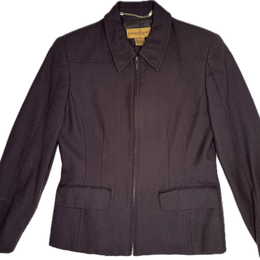Wool Blazer with Tailored Fit and Pointed Collar
